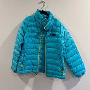 Kids Teal with Yellow Puffer Jacket